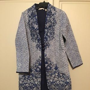 Navy And White Quilted Jacket